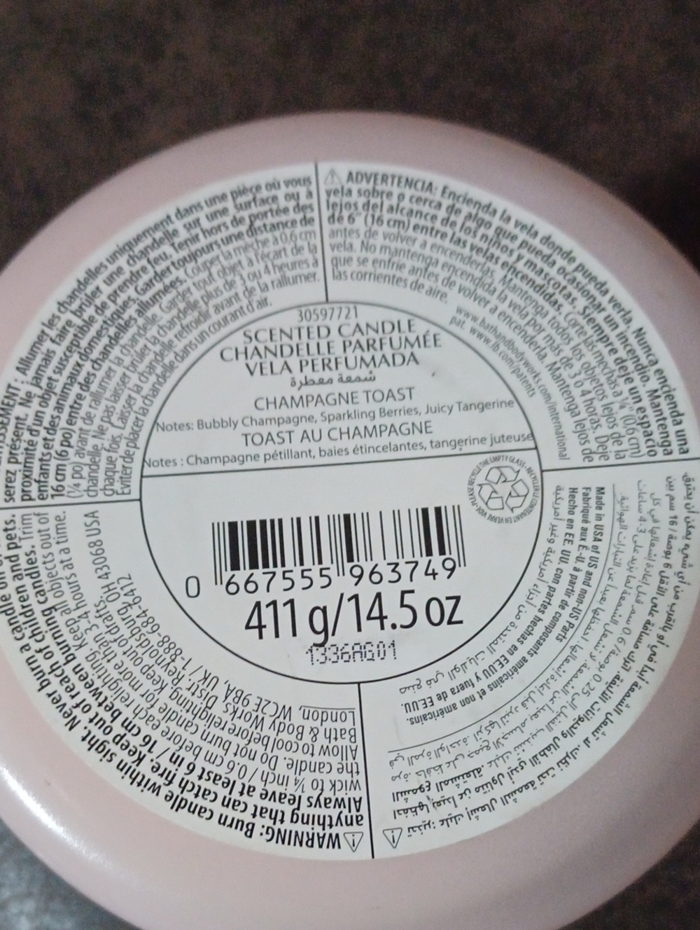2/$50 New Bath & Body Works "Champagne Toast" Scented Candle - 14.5 oz. - Picture 5 of 5
